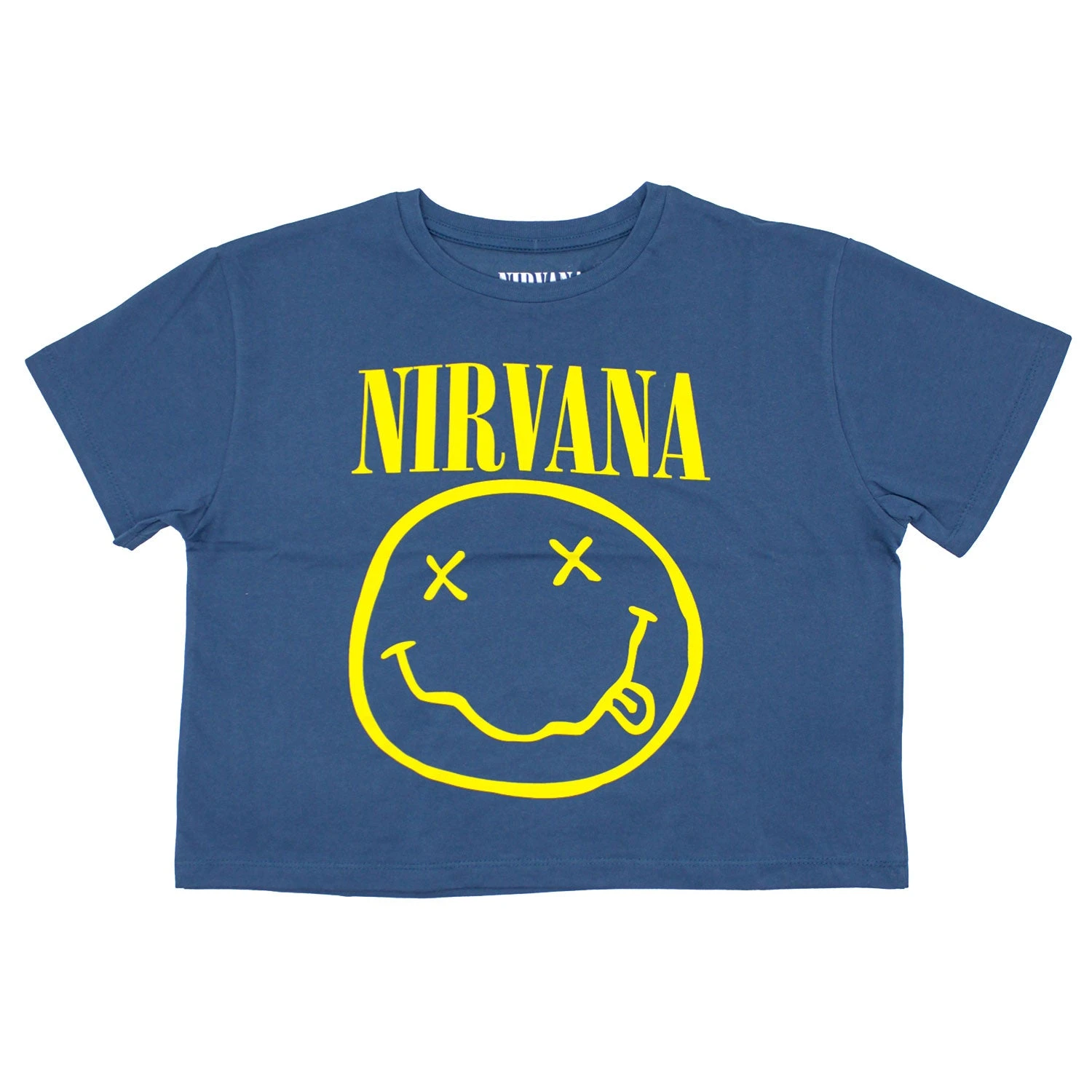 Yellow Smiley Flower Sniffin Ladies Crop Top Junior Top(Nirvana Yellow Smiley Flower Sniffin Ladies Crop Top Junior Top 444957) 3 Yellow Smiley Flower Sniffin Ladies Crop Top Junior Top(Nirvana Yellow Smiley Flower Sniffin Ladies Crop Top Junior Top 444957)