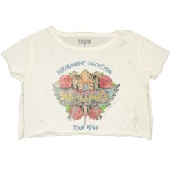 Permanent Vacation By TRUNK LTD Crop Top Junior Top(Aerosmith Permanent Vacation By Trunk Ltd Crop Top Junior Top 445956)