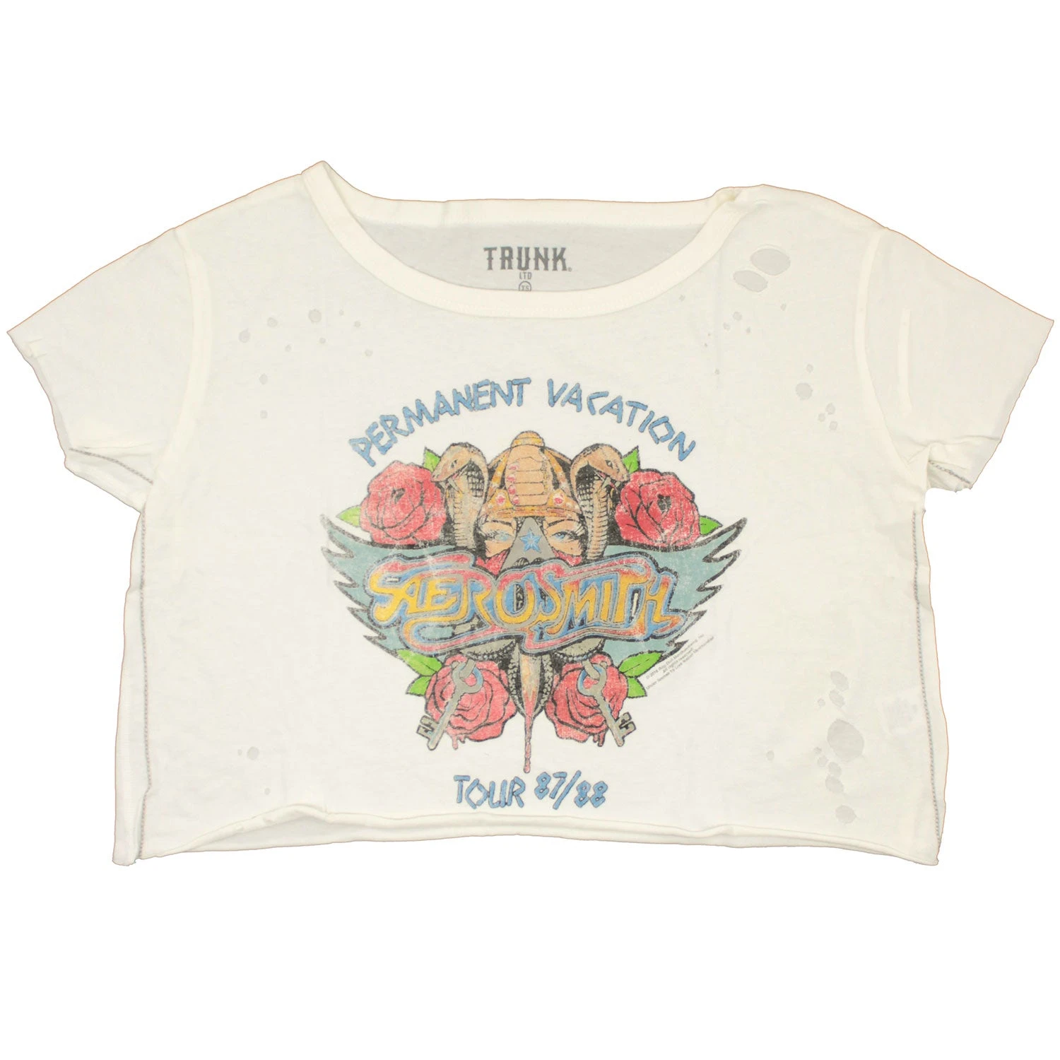 Permanent Vacation By TRUNK LTD Crop Top Junior Top(Aerosmith Permanent Vacation By Trunk Ltd Crop Top Junior Top 445956) 3 Permanent Vacation By TRUNK LTD Crop Top Junior Top(Aerosmith Permanent Vacation By Trunk Ltd Crop Top Junior Top 445956)