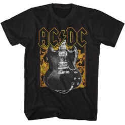 AC/DC Fire And Guitar T-shirt(Ac Dc Ac Dc Fire And Guitar T Shirt 445991)