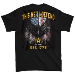 Army Well Defend Front And Back T-shirt(Army Army Well Defend Front And Back T Shirt 446176) -ROCABILIA CLOTHING SALE 446176B