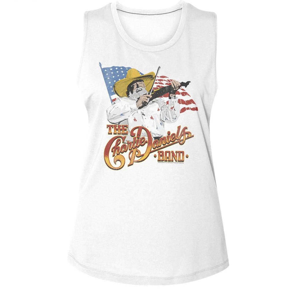 Cdb And The Flag Womens Tank(Charlie Daniels Band Cdb And The Flag Womens Tank 446291) 3 Cdb And The Flag Womens Tank(Charlie Daniels Band Cdb And The Flag Womens Tank 446291)