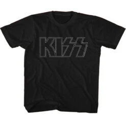 Kiss Outline Kids Childrens T-shirt(Kiss Kiss Outline Kids Childrens T Shirt 446614)