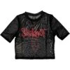 Logo (Back Print) Ladies Mesh Crop Top Junior Top(Slipknot Logo Back Print Ladies Mesh Crop Top Junior Top 449707) -ROCABILIA CLOTHING SALE 449707F