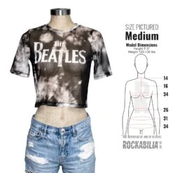 Drop T Logo Ladies Mesh Crop Top Junior Top(Beatles Drop T Logo Ladies Mesh Crop Top Junior Top 449711) -ROCABILIA CLOTHING SALE 449711S