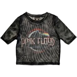 Vintage Dark Side Of The Moon Seal Ladies Mesh Crop Top Junior Top(Pink Floyd Vintage Dark Side Of The Moon Seal Ladies Mesh Crop Top Junior Top 449714)