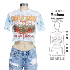 Welcome To The Jungle LV Ladies Mesh Crop Top Junior Top(Guns N Roses Welcome To The Jungle Lv Ladies Mesh Crop Top Junior Top 449720) -ROCABILIA CLOTHING SALE 449720S