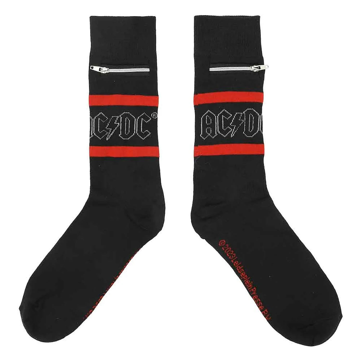 AC/DC Stash Zipper Pocket Crew Socks Socks(Ac Dc Stash Zipper Pocket Crew Socks Socks 449945) 4 AC/DC Stash Zipper Pocket Crew Socks Socks(Ac Dc Stash Zipper Pocket Crew Socks Socks 449945) - Image 2