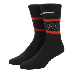 AC/DC Stash Zipper Pocket Crew Socks Socks(Ac Dc Stash Zipper Pocket Crew Socks Socks 449945)