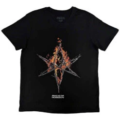 Flame Hex & Text Logo T-shirt(Bring Me The Horizon Flame Hex Text Logo T Shirt 450107)