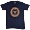 Captain America Embroidered Shield T-shirt(Marvel Comics Captain America Embroidered Shield T Shirt 450365) -ROCABILIA CLOTHING SALE 450365F
