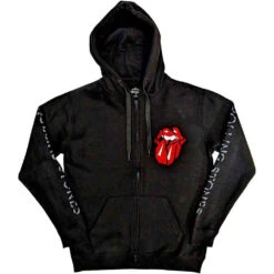 Hackney Diamonds Shattered Tongue Zippered Hooded Sweatshirt(Rolling Stones Hackney Diamonds Shattered Tongue Zippered Hooded Sweatshirt 450584)