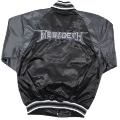 Logo Satin Jacket Jacket(Megadeth Logo Satin Jacket Jacket 450990) -ROCABILIA CLOTHING SALE 450990B
