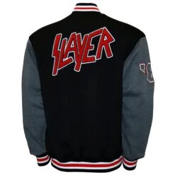 Varsity Fleece Jacket Varsity Jacket(Slayer Varsity Fleece Jacket Varsity Jacket 453393) -ROCABILIA CLOTHING SALE 453393B