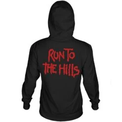 Run To The Hills Hooded Sweatshirt(Iron Maiden Run To The Hills Hooded Sweatshirt 453490) -ROCABILIA CLOTHING SALE 453490B