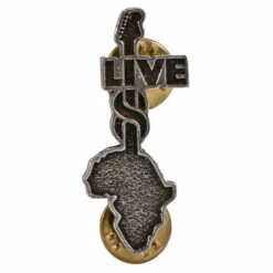 Africa Guitar Logo Pewter Pin Badge(Live Aid Africa Guitar Logo Pewter Pin Badge 453633)