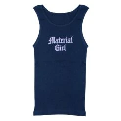 Material Girl Rhinestones Babydoll Tank Womens Tank(Madonna Material Girl Rhinestones Babydoll Tank Womens Tank 454367)