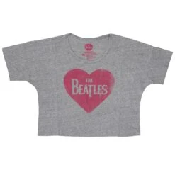 Heart Logo Oversized Crop Top Junior Top(Beatles Heart Logo Oversized Crop Top Junior Top 455353)