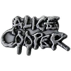 Dripping Logo Silver Pewter Pin Badge(Alice Cooper Dripping Logo Silver Pewter Pin Badge 457206)