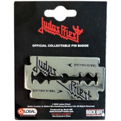 British Steel Razor Blade Pewter Pin Badge(Judas Priest British Steel Razor Blade Pewter Pin Badge 457493)
