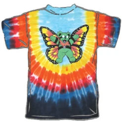 Butterfly Bears Tie Dye T-shirt(Grateful Dead Butterfly Bears Tie Dye T Shirt 54476) -ROCABILIA CLOTHING SALE 54476B
