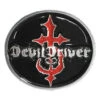 Round Logo Black & Red Enamel Filled Silver Buckle Belt Buckle(Devil Driver Round Logo Black Red Enamel Filled Silver Buckle Belt Buckle 55694) -ROCABILIA CLOTHING SALE 55694F